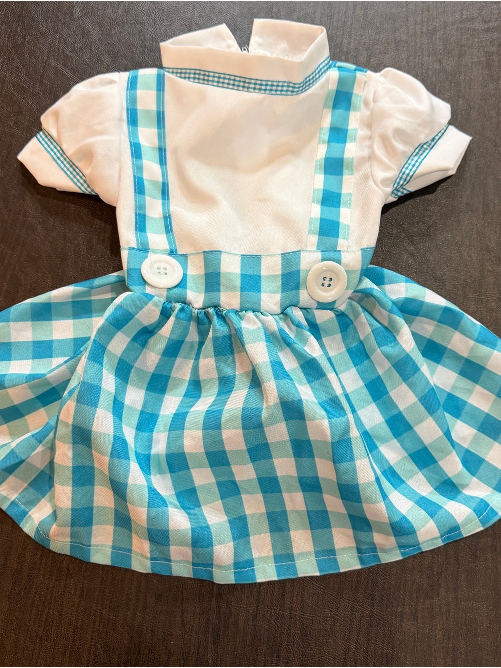 Blue & White Gingham Dorothy Dress with Pinafore Sz 0-3M